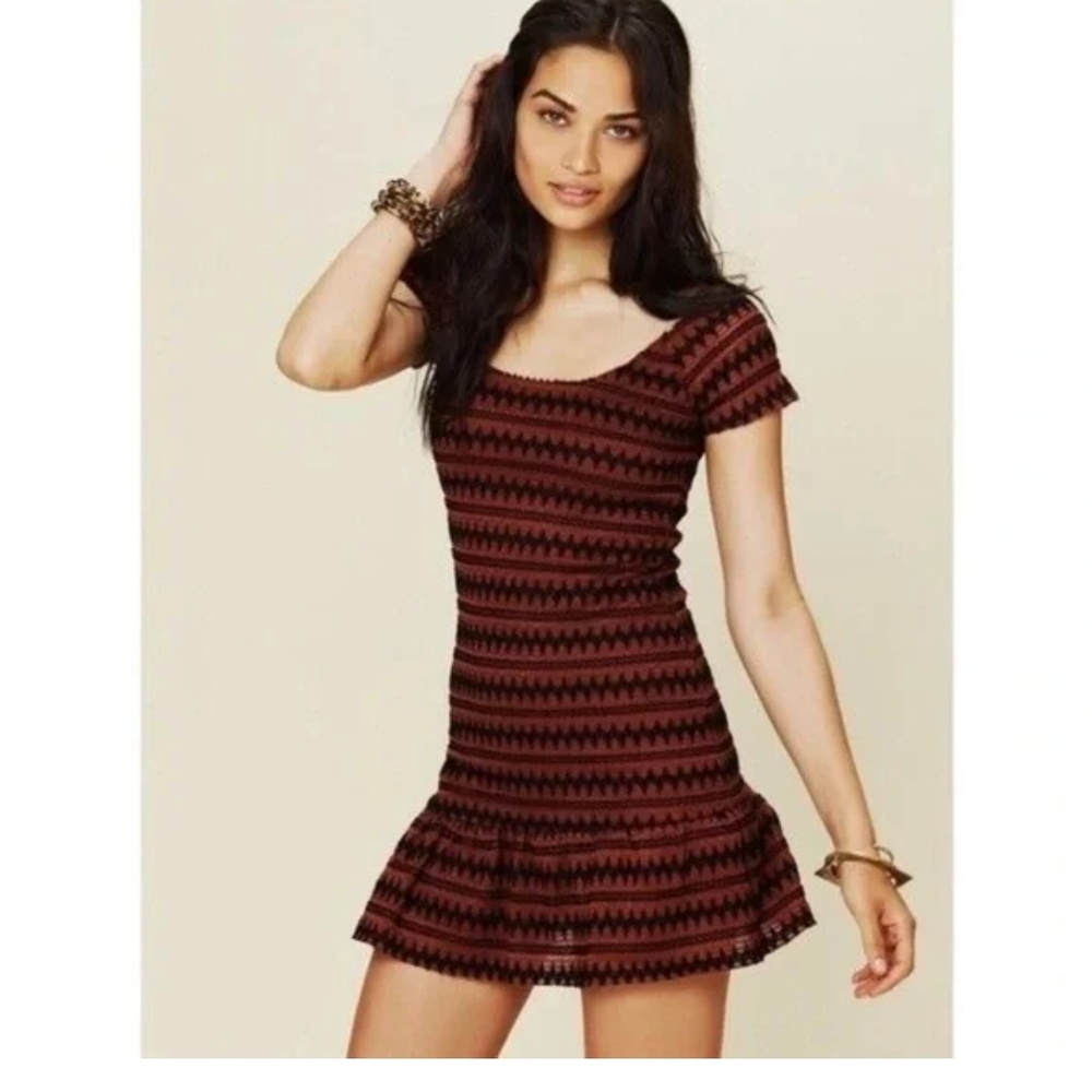 Chic Black and Brown Striped Dress